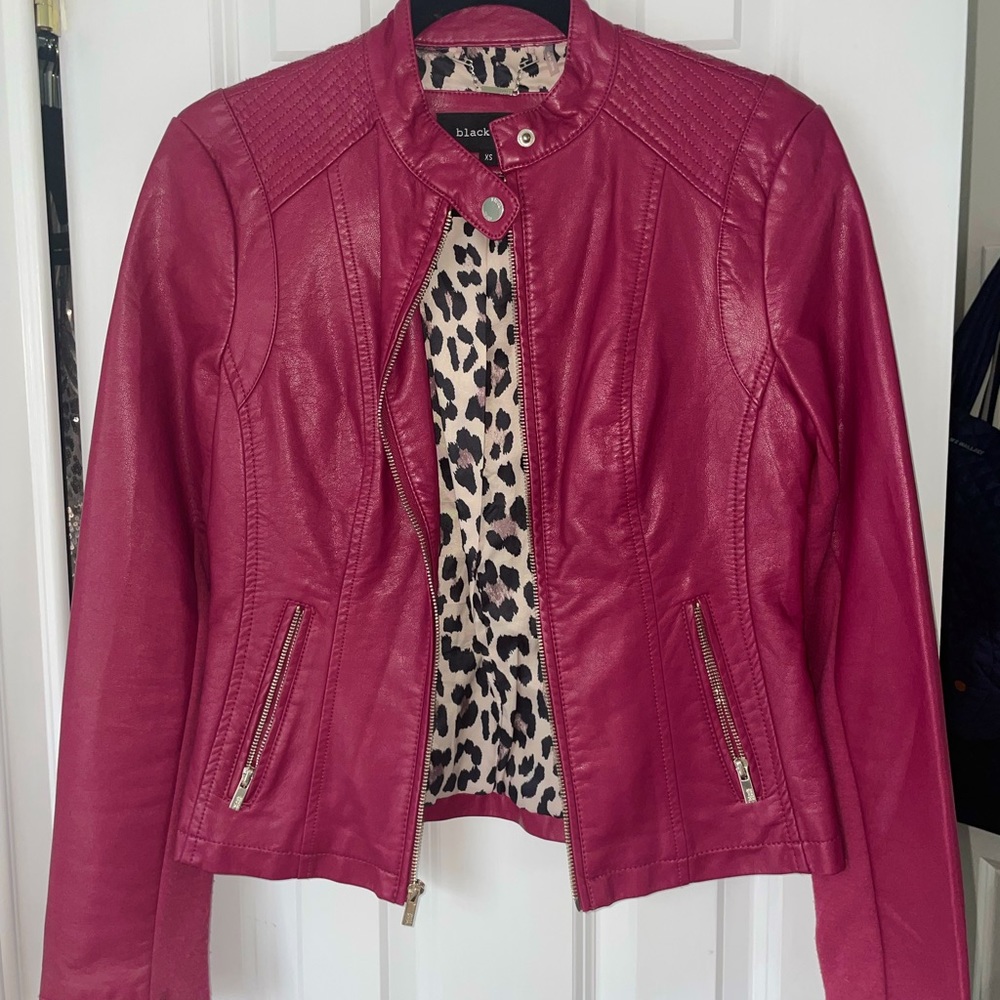 Black Rivet Maroon Leather Jacket